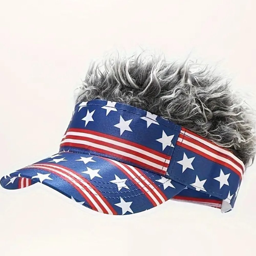 USA Patriotic Wig Baseball Cap for the USA 250th Birthday Celebration 4th July